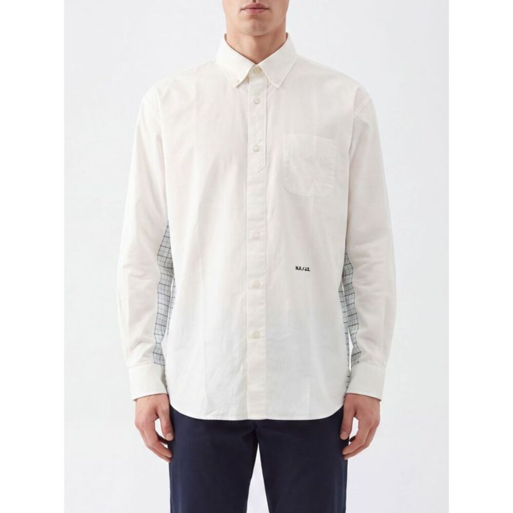 A.P.C. Men A.P.C. Patchwork Print Cotton Shirt With Button-Down Collar